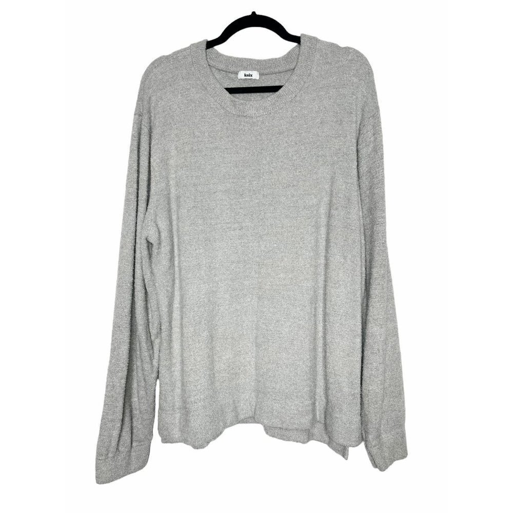 Knix Gray Cozzy Crew Top Pullover Crewneck Sweater Plus Size XXL Lounge